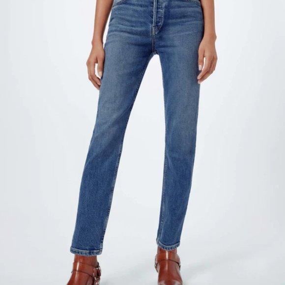Re/Done Denim - RE/DONE Comfort Stretch High Rise Ankle Crop, color "mid-70s,"  S 27